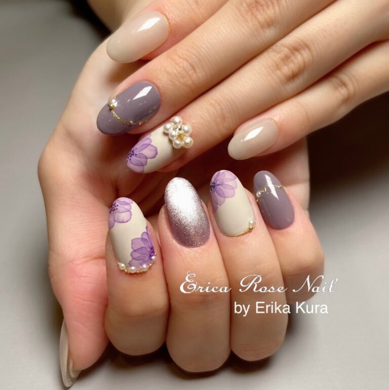 サンクチュアリ水彩ネイル エリカローズネイル 福岡のネイルサロン ジェルネイル